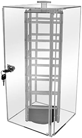 DBM IMPORTS Pendientes giratorios de acrílico con 48 tarjetas soporte giratorio de 8 pulgadas de ancho x 8 pulgadas de profundidad x 185 pulgadas de