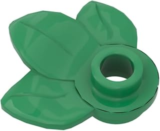 Classic Building Bulk Pieces Tree Leaves, 100 Piece Green Plant Plate, Round 1x1 with 3 Leaves Parts and Pieces, Compatible with Lego 32607(Colour:Green)