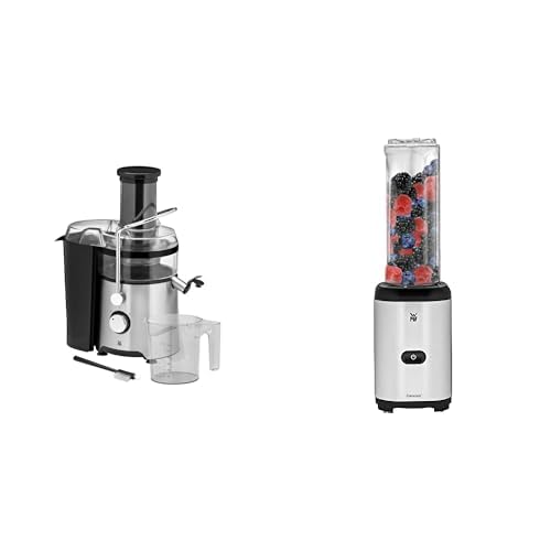 WMF Kult X Entsafter elektrisch Obst Gemüse aus Edelstahl, 500W, Slow Juicer für große Fruchtstücke, edelstahl matt & Kult X Mix & Go Mini Smoothie Maker, Standmixer, Blender elektrisch