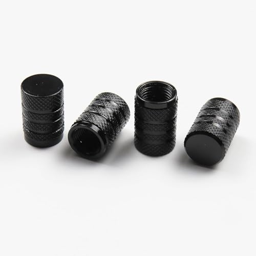 YUEXIANGJING 4 Piezas Tapa de válvula de Coche para Kia Tonic 2018-2020, Tapones de válvula de aleación de Aluminio, Válvula de neumático, Tapas de Cubierta,Black