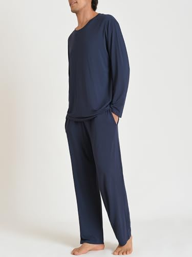 Latuza Men's Long Sleeve Pajamas Top and Pants Lounge Set with Pockets3