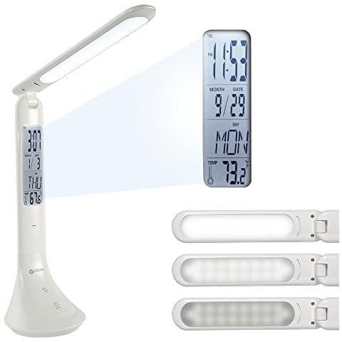 OttLite Travel LED Task Lamp with ClearSun LED Technology - Cordless, Digital Display & Touch Activated Controls - Portable Desk Lamp with Rechargeable Battery - for Home Reading, Office Cover