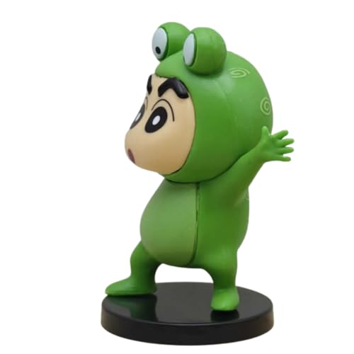 Image of FUNFOB Shinchan Action Figure Height -8cm | Shin chan Figurine Cartoon Figures Toys for Boys & Girls PVC Multicolour | Green Frog Dress
