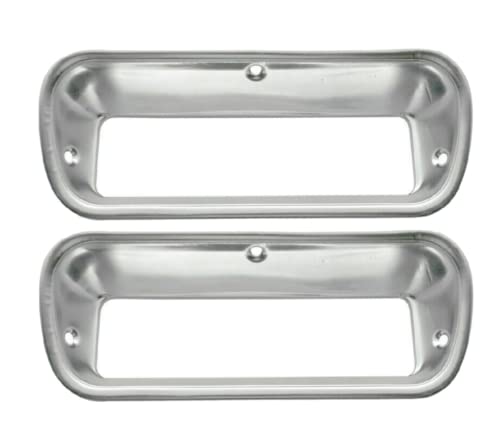 Parts N Go 1962-1966 Pickup Truck Silver Aluminum Turn Signal Parking Light Bezel Set Driver & Passenger Side Left Right