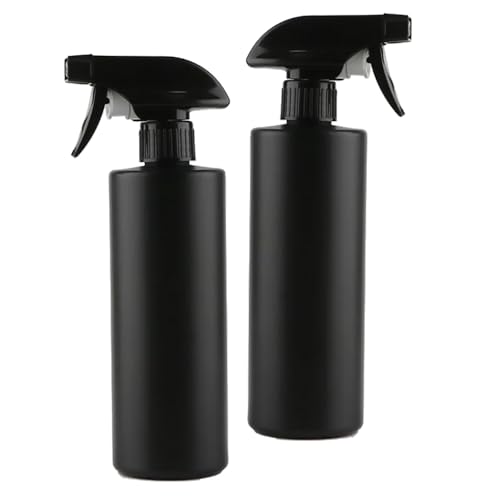 Swish Super 500ml HDPE Empty Spray Bottles Black Heavy Duty Spraying Bottles for Cleaning Solutions Water Gardening Saloon Hair (Pack of 2 Pcs)