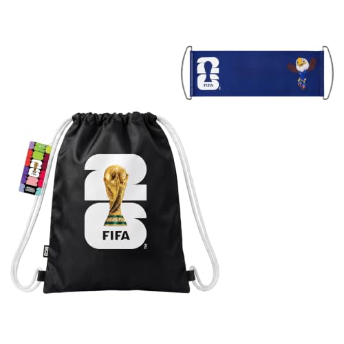 Covbozk FIFA World Cup 2026 Licensed Drawstring Backpack Bag and Retractable Handheld Flag Banner for Soccer Events Game Day