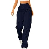 Pantalones cargo para mujer, holgados y2k, cintura alta, pantalones cargo de los 90, ropa de calle, pantalones casuales con bolsillo, pierna ancha, pantalones boyfriend, estilo chica, pantalones