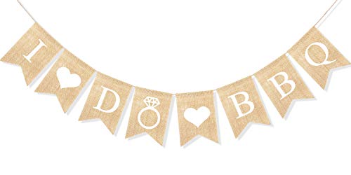 Uniwish I Do BBQ Banner Garland Wedding Engagement Bridal Shower Decorations Rustic Bride to be Sign - //coolthings.us