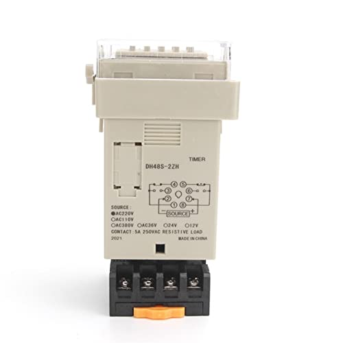 DH48S-2ZH Relais Temporisé LED AC220V avec Prise 2 Contacts SPDT