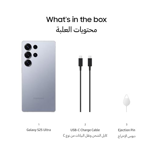 Samsung Galaxy S25 Ultra AI Phone, 256GB Storage, 10 Months x 0% interest Buy Now Pay Later, 6 Month Extended Manufacturer Warranty, Titanium Silverblue, 200MP Camera (KSA Version) [Amazon Exclusive]