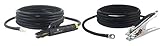 SÜA - 300 Amp Welding Leads Set Assembly - Terminal Lug Connector - #1 AWG 100% Copper Cable (25 FEET Each Lead)