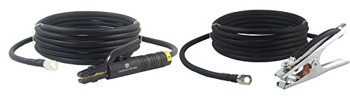300 Amp Welding Leads Assembly Set - Terminal Lug Connector - #1 AWG Cable (25 FEET Each Lead)