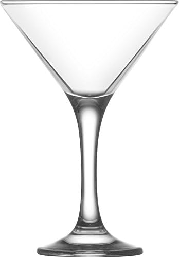 LAV Glassware 6.5 Ounce Martini Glasses | Misket Collection – Thick and Durable – Dishwasher Safe – Perfect for Parties, Weddings, and Everyday – Great Gift Idea – Set of 6 Clear Glass Martini Glasses