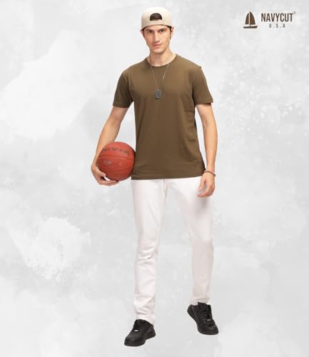Image of Men T Shirt Cotton Round Neck | Solid Cotton Tee Half Sleeve | Breathable Casual T Shirt for Men | Stylish Round Neck Casual Wear | 12 Colors
