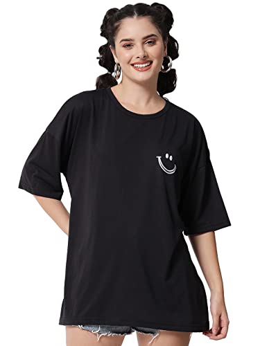 Image of KOTTY Women's Oversized T-Shirts | Cotton Blend||Stylish Prints & Solids||Long Length||Loose fit