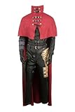 Ubaywey Mens Vincent Valentine FF VII 7 Rebirth Cosplay Costume Red Cloak Cape Full Set Halloween Fantasy Uniform (Red, Medium)