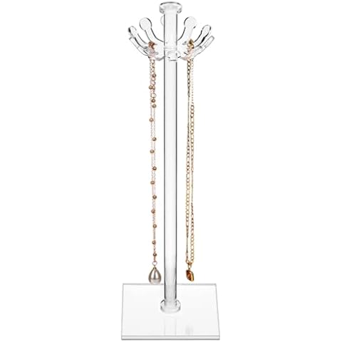 FUNARTY Necklace Holder Stand with Hooks, Jewelry Organizer Stand, Jewelry Tree, Display for Bracelets, Necklaces, Earrings, and More Cover