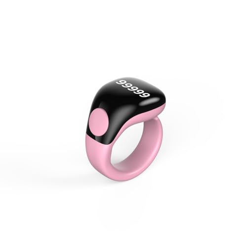Image of Smart Tasbih Zikr Ring,Adjustable Counter, 3 Sizes (18,20,22mm) Muslim Digital Azan Alarm Clock,APP Support Digital Counter Prayer Reminder Rings, Waterproof 5 Digit Finger Counter zikr Ring(Pink)