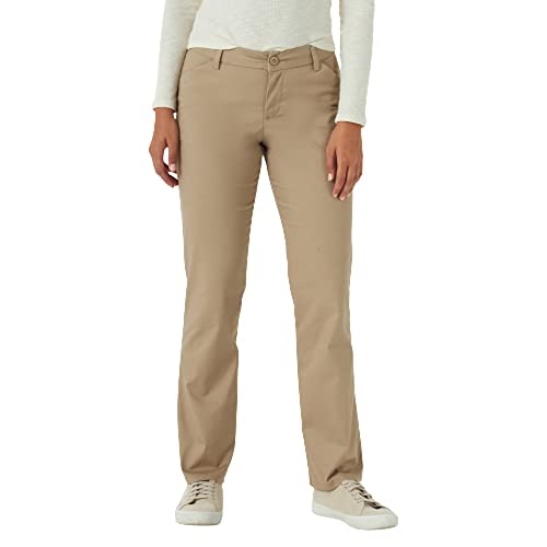 Lee Women's Petite Wrinkle Free Relaxed Fit Straight Leg Pant, Flax, 12 Short