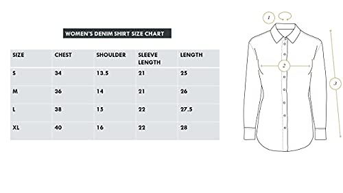Image of Women Denim Shirt | Regular Fit | Solid Pattern, 3 /4 Sleeve | Collared Neck | Stylish western Trendy | Lightweight, Comfortable, front Button, fashionable, Relaxed fit, Everyday wear, Blue Color