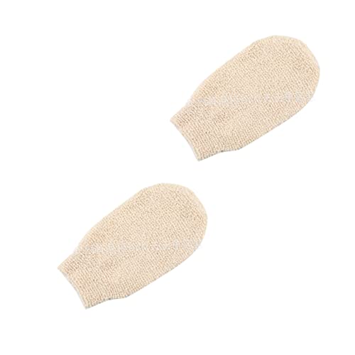 Happyyami 2Piezas Guantes Bambú Toalla De Masaje Corporal Guantes Exfoliantes Para Limpieza Profunda y Suavidad