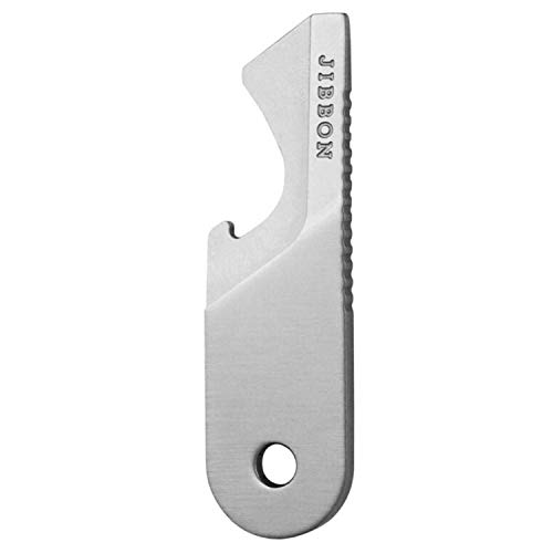 Jibbon Multifunctional EDC Keychain Multitool - Stainless Steel 5-in-1 Key Organiser Tool, Keyring Bottle Opener, Box Cutter - Only 2.5 mm thick for Effortless Portability and Pocket organiser …
