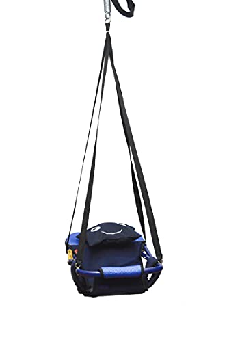 Swing for children attached to the ceiling blue color