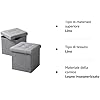 2 Pouf Pieghevoli WOLTU - Cassapanche Contenitore, Grigio Scuro, 43L, In Lino E MDF - Foto 13