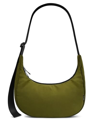 Image of Iioscre Medium Nylon Crossbody Crescent Bag for Women Men, 2 Zippers Crossbody Hobo Bag with Adjustable Strap & Inner Pockets