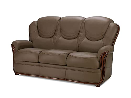 Canapé 3 Places 100% Cuir de Buffle Adelaide - Taupe