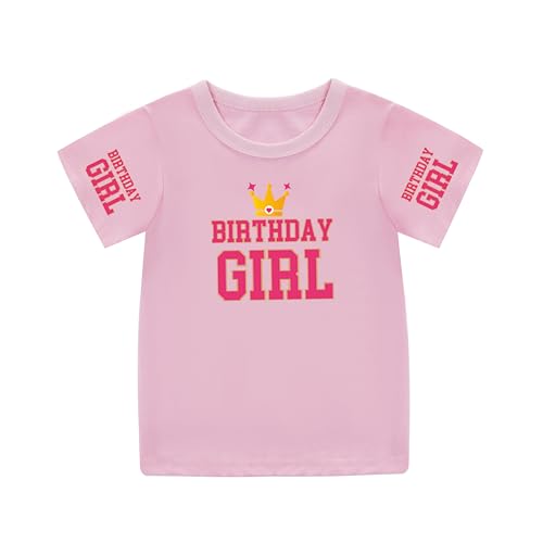 Image of Toddler Birthday Girl Shirts One Two Three Four Five Siz Seven Eight Nine Ten Birthday Tshirts Short Sleeve Tops