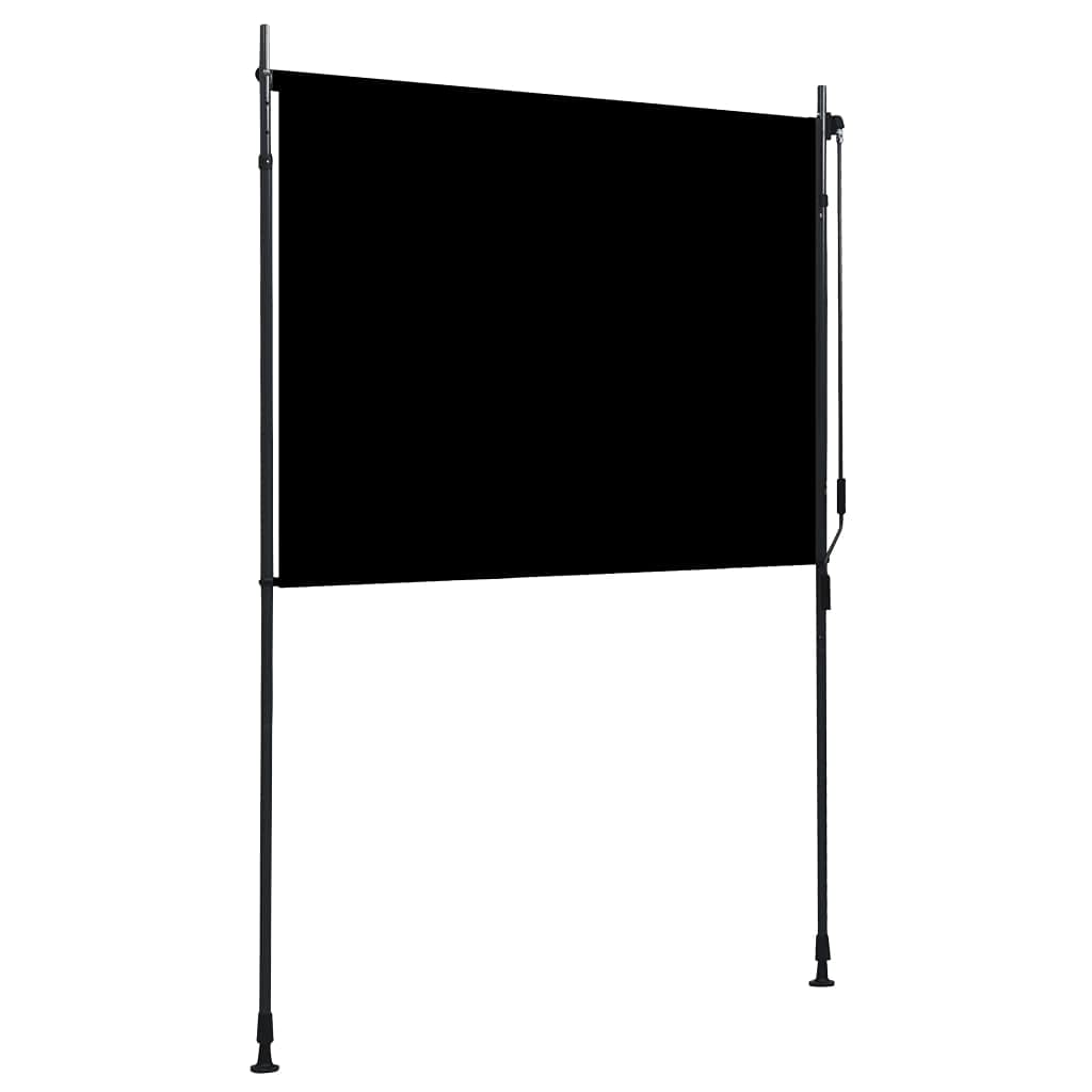Homgoday Roleta zewnętrzna, 150 x 270 cm, antracyt, roleta zaciemniająca, do domu, biura, sypialni, pokoju dziecięcego, domu, ogrodu, 150 x 270 cm