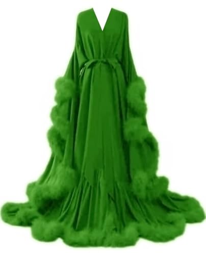 Women's Bridal Robes with Feathers Old Hollywood Maternity Photoshoot Robe