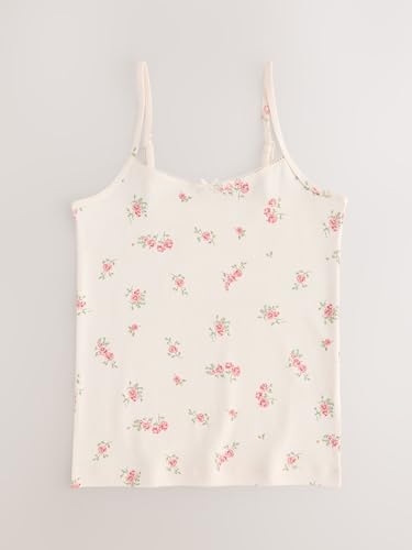 NEXT Mädchen Bedruckte Trägertops, 3er-Pack Rosa 7 Jahre