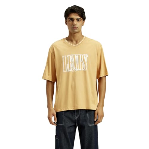 Levi's Men's Printed Regular Fit T-Shirt Yellow