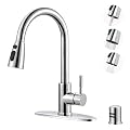 Kitchen Faucet with Air Gap: WOWOW Stainless Steel Kitchen Sink Faucet and Dishwasher Air Gap Kits for Kitchen Sink 2 or 4 Hole, Polished Chrome Kitchen Faucet Combo with Sprayer