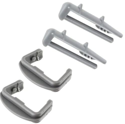 Full set of DISHWASHER BASKET RAIL CAPS 2 x Rear and 2 x Front by Vaporly UK Compatible with Beko/Lamona