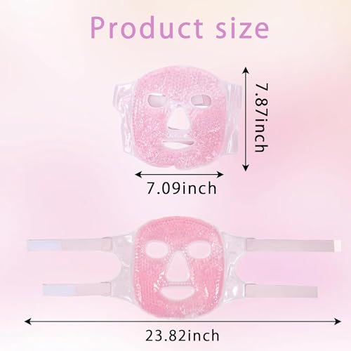 Cooling Face Mask, Women Ice Mask for Face, Reusable Ice Face Mask, Facial Care, Suitable for Reducing Facial Swelling/Dark Circles/Swelling/Facial Relaxation/Reduce Eye Bags/Headache - Image 3