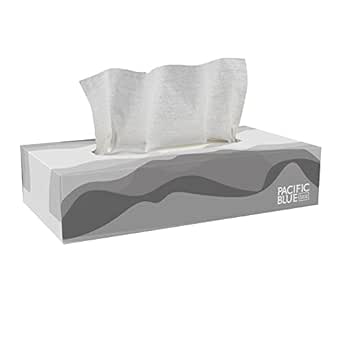 Georgia-Pacific blue basic facial tissue, 2-ply, 100 sheets per box, 30 boxes per case