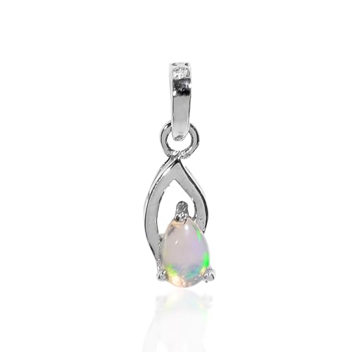 Pendentif opale éthiopienne blanche en argent pour illuminer vos tenues d'été
