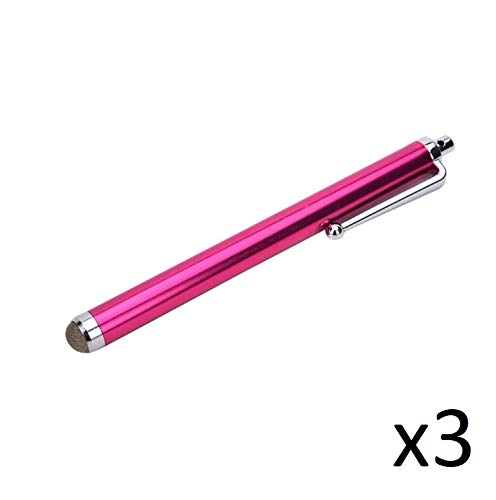 Grand Stylet X3 pour Nextbit Robin Smartphone Tablette Ecrire Universel Lot de 3 (Rose)