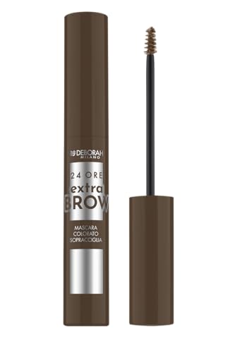 Deborah Milano - 24 Ore Extra Brow Mascara Colorato, 02 Brown, Lunga Tenuta, Waterproof, Dona un Finish Naturale e Definito