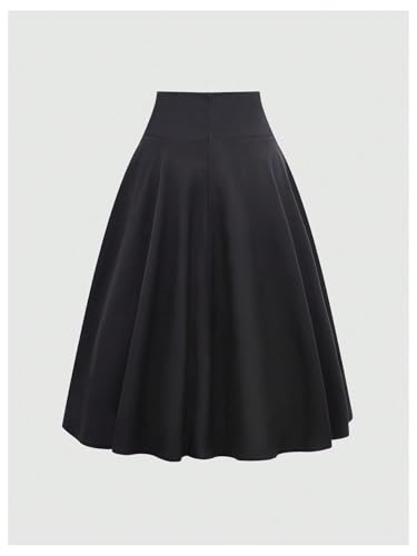 GORGLITTER Women's Bow High Waisted Pleated Midi Skirts Faldas Tie Belted A Line Flowy Skirts Dressy Casual 20252