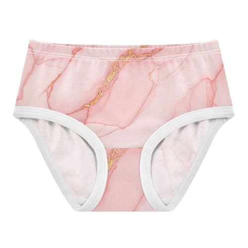 Cotton Toddlers Underwear Floral Elegant Pink Marble Gold Little Girl Panties Colorful Briefs Kids Undies 2t
