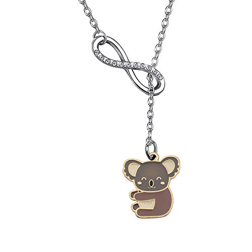 SEIRAA Koala Bear Necklace Koala Bear Lover Gift for Family Friends Cute Animal Y Lariat Necklace (Koala Necklace)
