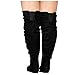 RF ROOM OF FASHION TrendHI Women's Wide Calf Over The Knee High Slouchy Boots BLACK (9)