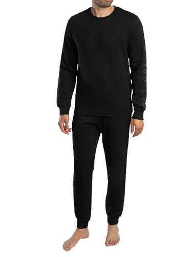 Emporio Armani MAN'S BASIC TERRY LOUNGEWEAR TRACKSUIT BLACK XL