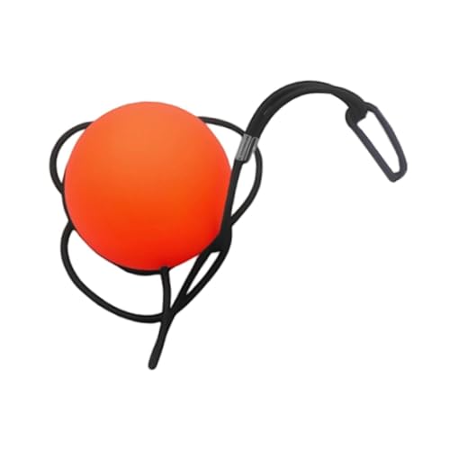 Oshhni Lacrosse Training Ball with Rope Ball for Lacrosse with Sturdy Bungee Line Backyard Practice Training Gear Glow in The Dark, Orange