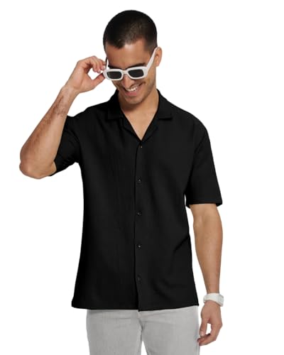 Image of Men's Solid Polycotton Shirt | Short Sleeve Casual & Formal Shirt for Men | Summer Half Sleeve Shirt