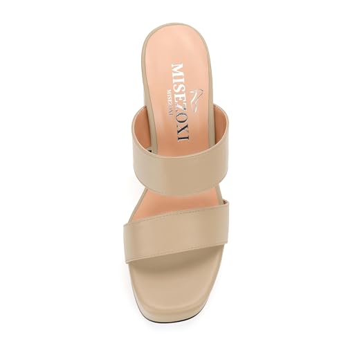 Womens Platform Chunky Heels Sandals Square Open Toe High Heeled Sandals Slip On Slides Dress Party Wedding Shoes3